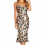 Elegant leopard print dress midi